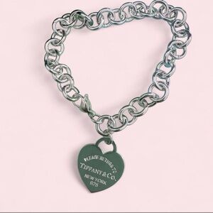 Tiffany & Co. Silver Heart Tag Charm Bracelet